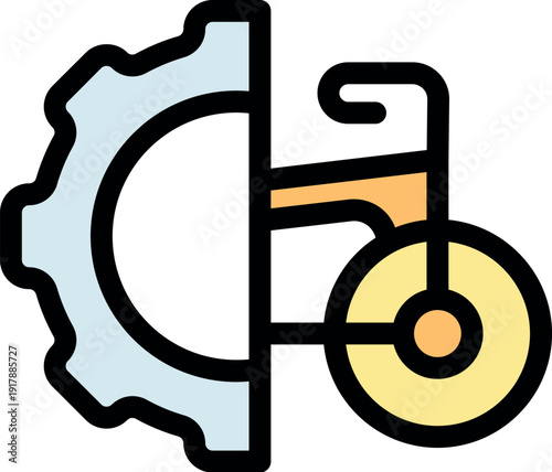 Bicycle built with a gear and a wheel promoting sustainable and green commuting