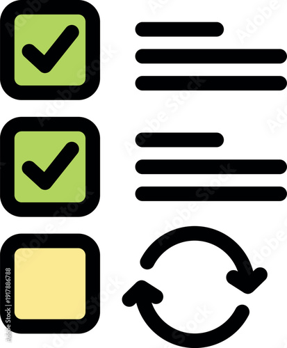 Visual representation of task completion and updates