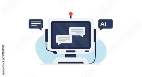 AI Chatbot Interface on Computer Screen.