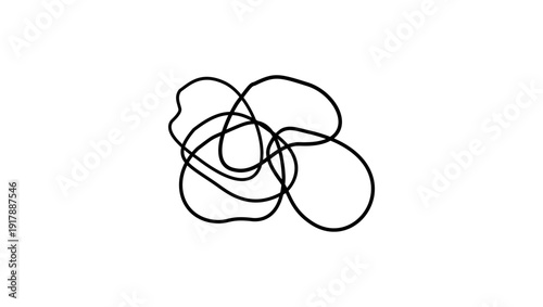 Rubber bands, black isolated silhouette