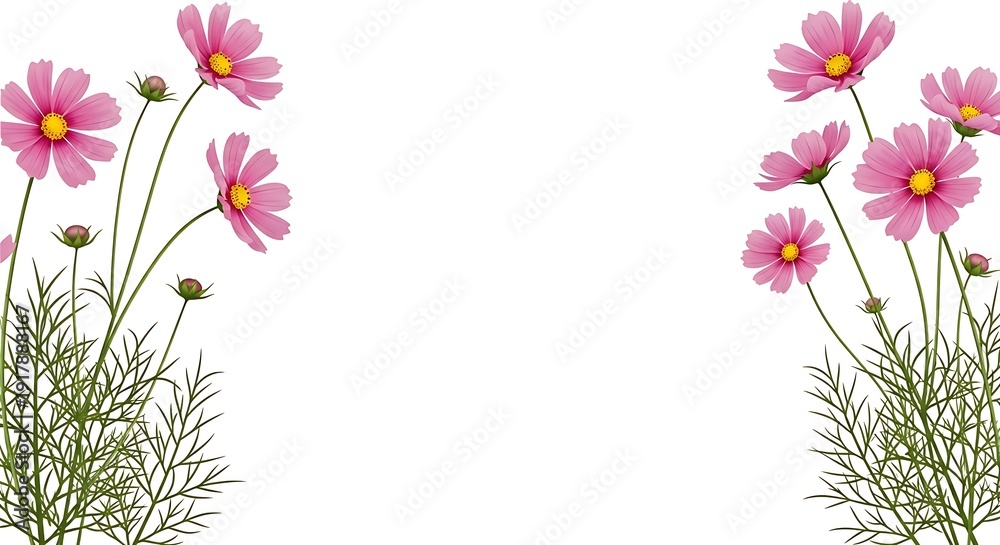 Obraz premium Pink cosmos flowers for design and decoration