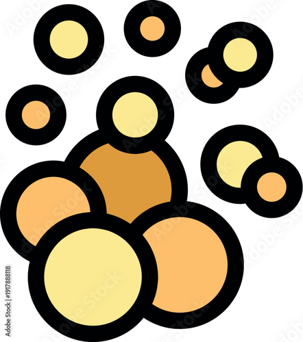 Golden bubbles rising, creating a sense of effervescence and visual delight