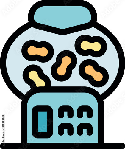 Vending machine dispensing peanuts, offering a quick and convenient snack