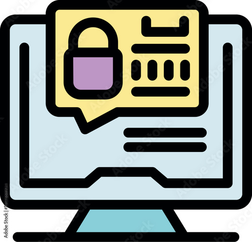 Secure computer system displaying password and encryption information in a notification bubble, enhancing online safety and data protection