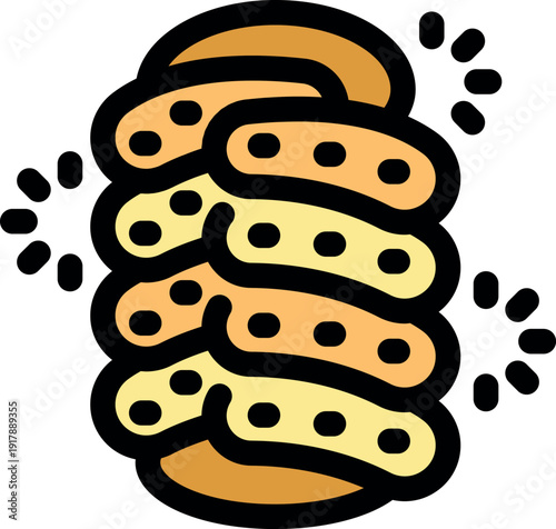 Trdelnik baking, chimney cake cooking, traditional czech sweet pastry