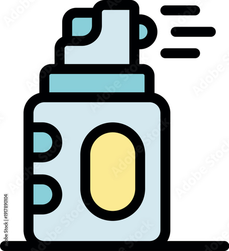Spraying deodorant, disinfectant or cleaner aerosol can icon for apps and websites