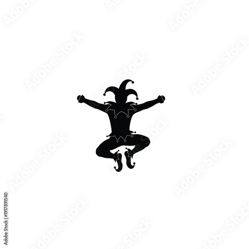 Jumping Jester Silhouette Icon