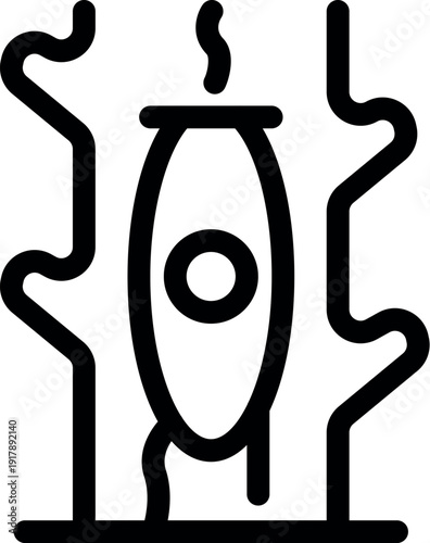 Electric insect killer emitting heat and placed near seaweed is eliminating mosquitoes