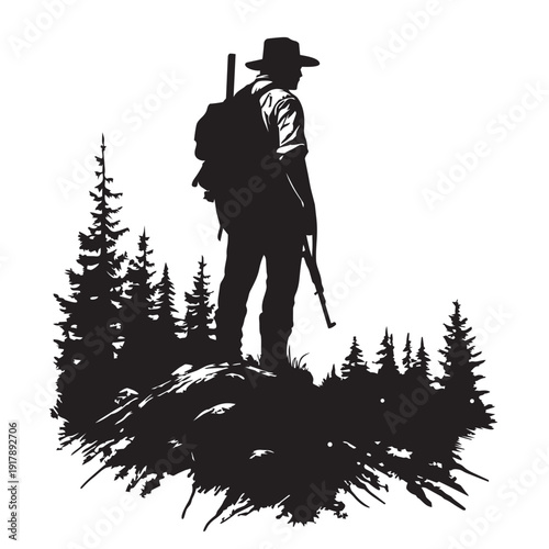 silhouette of a man with a gun