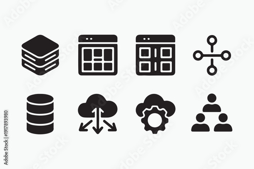 Cloud Computing SaaS Vector Icons