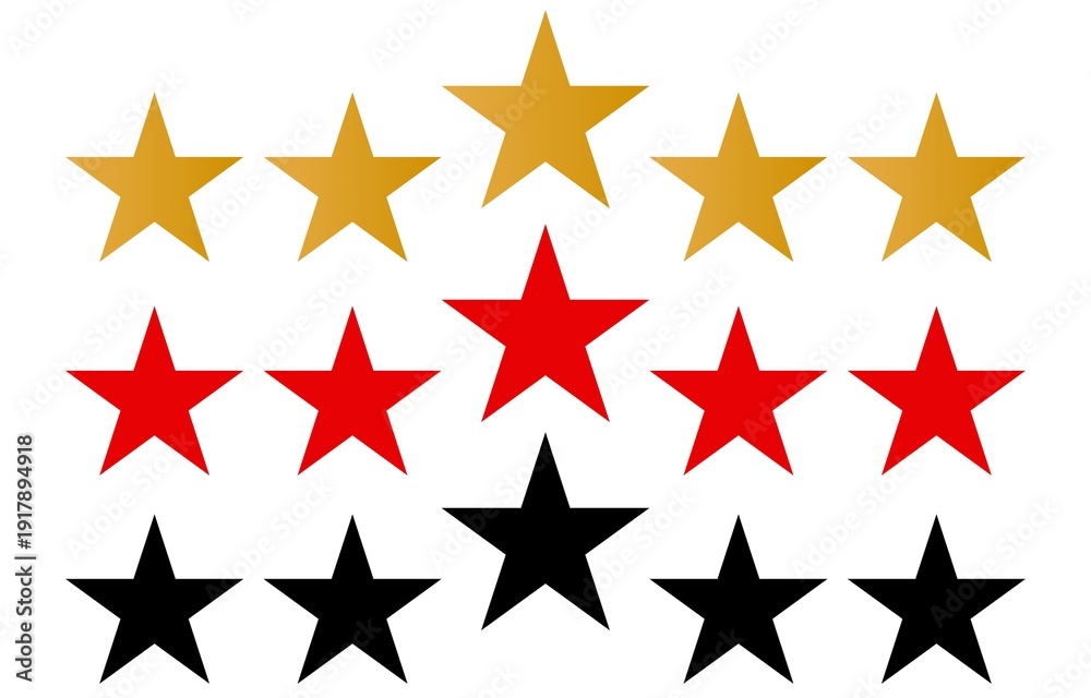Obraz premium stars and stripes, gold star award, 5 gold dtars, 5stars, black and red stars