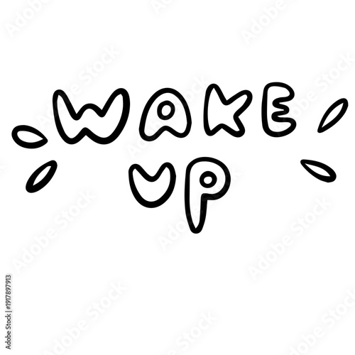 Wake Up Lettering Design for Coffee Shop and Bakery Branding
