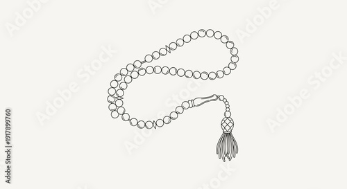 Silver Chain with Tassel Pendant Illustration.