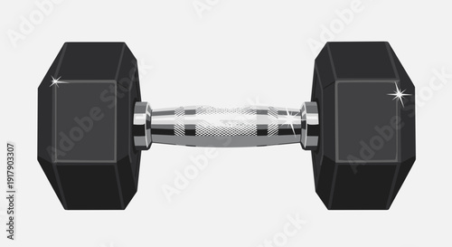 Black and Silver Dumbbell Fitness Equipment.