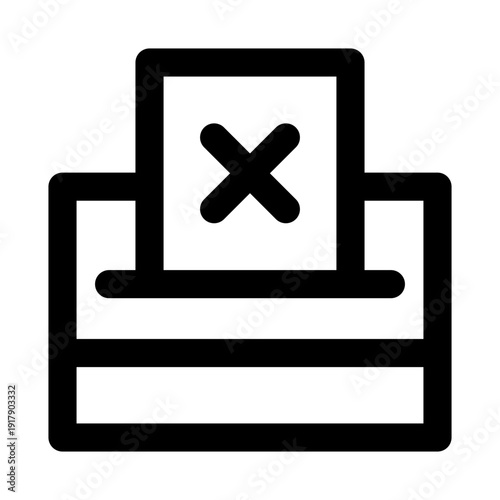 Elections vote icon for democratic process. Elections Vote Modern Professional Line Icon with minimal clean design representing ballot voting citizen participation and decision making