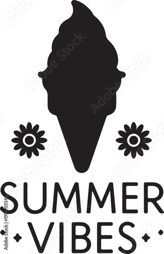 Chilled ice cream cone evokes summer vibes with sunflower accents