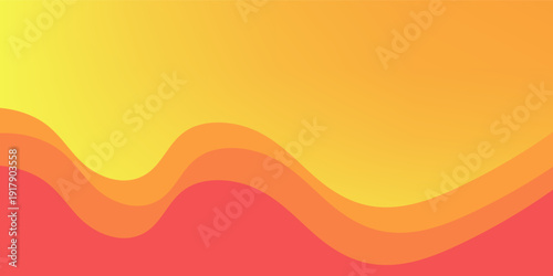 Abstract Background with Waves. Colorful Vibrant Gradient Abstract Waves Background. Colorful gradient background featuring flowing abstract waves in yellow, orange, and red tones.