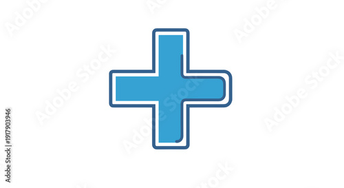 Blue Cross Symbol Medical Sign.
