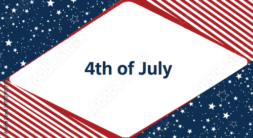 Patriotic 4th of July vector graphic with stars and stripes, isolated on transparent background