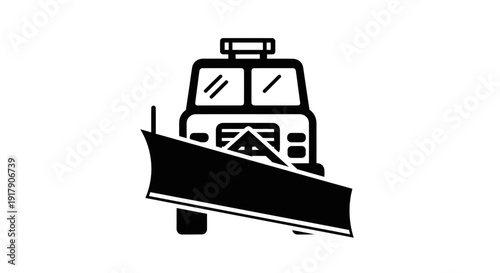 Snow Plow Truck Icon - Winter Road Maintenance Vehicle Silhouette