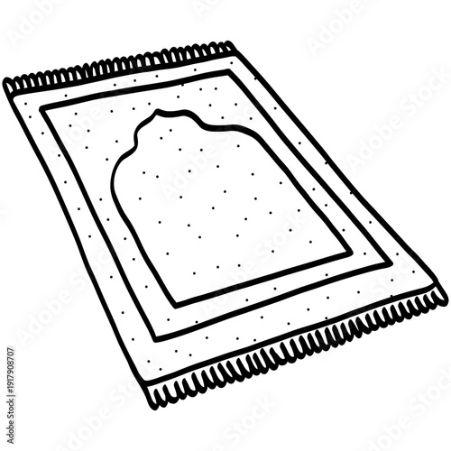 Sajadah Prayer Mat Ramadan Outline Illustration