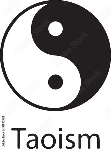 The yin and yang symbol representing the core principle of taoism philosophy