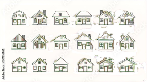 Various small house designs and styles in a collection