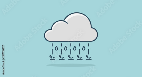 White Cloud with Rain Falling Down.