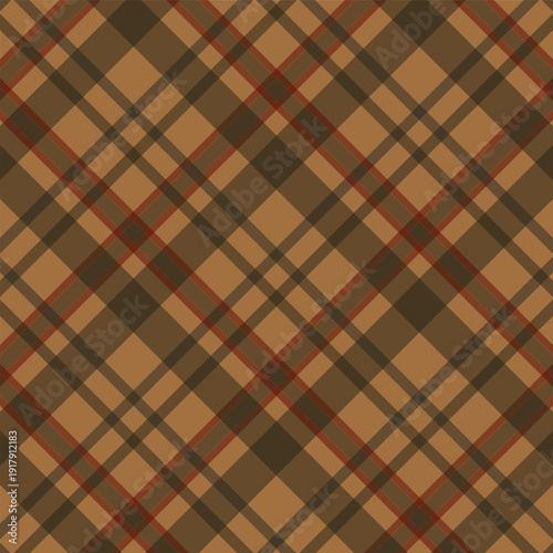 Obraz na plátně Brown Plaid Pattern Fabric Texture Background Design