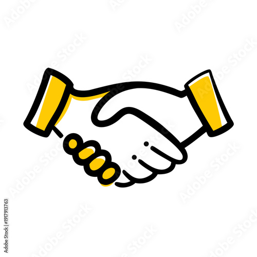 Handshake symbolizing deal closure in real estate, vector graphic