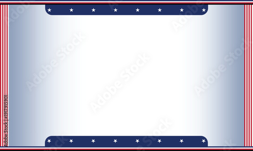 USA Patriotic Frame with Red Stripes and Blue Star Borders