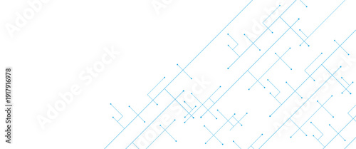 Abstract futuristic technology background with crossed lines and dots