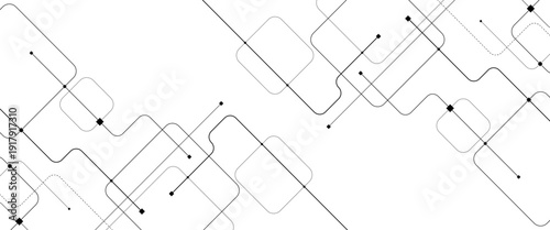 Abstract futuristic technology background with crossed lines and dots