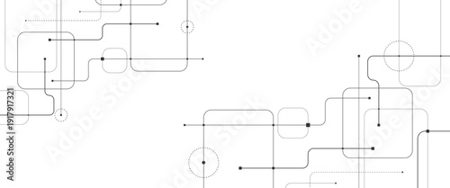 Abstract futuristic technology background with crossed lines and dots