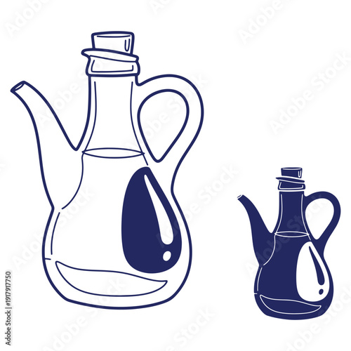 Elegant Oil Pourer Illustration in Two Sizes for Culinary and Kitchen Concepts artwork perfect for food related designs