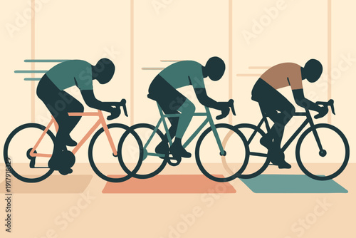 Cyclists in a Race A Display of Speed and Endurance.