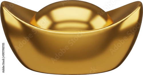 Traditional Golden Sycee Yuanbao Wealth Symbol