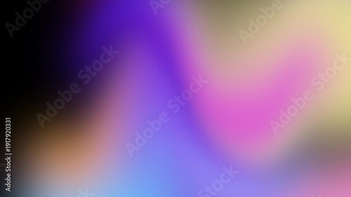 Soft gradient motion. Pink, yellow, blue, and purple colors on black background abstract background animation.