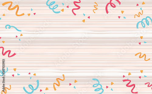 リボンの舞う白い木目の背景イラスト