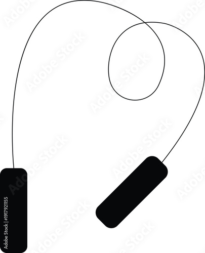 Minimalist Jump Rope Icon - Fitness Skipping Rope Vector Illustration