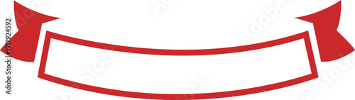 赤色のリボン素材
湾曲したフレーム、書き込み用スペースあり