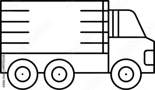 truck fast   line art vector illustration on transparent background