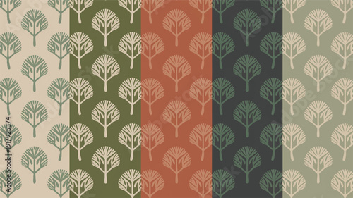 Dynamic seamless repeating pattern of natural textile fibers in rich, earthy tones, sustainable concept