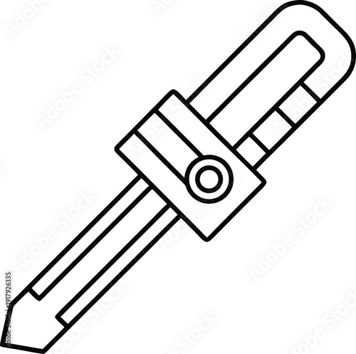 screwdriver line art vector illustration on transparent background