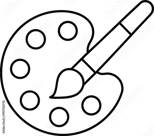 palette line art vector illustration on transparent background