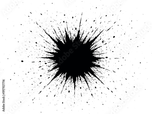 Black Ink Splash Explosion Abstract Paint Splatter Texture Background