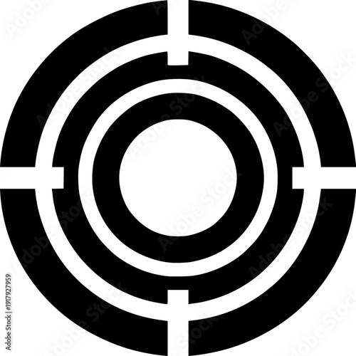 Target Icon: A minimalist, abstract design of concentric circles and intersecting lines, creating a focused, sharp, and clean visual representation.