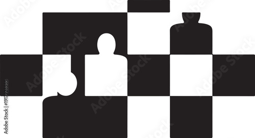 Chess Pieces on a Checkered Board Game