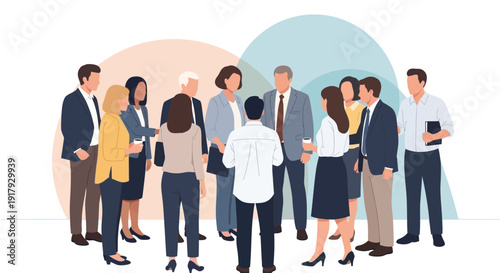 Diverse Group of Business Professionals in Conversation.