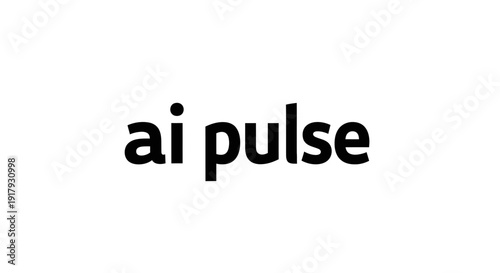 AI Pulse Text Logo for Artificial Intelligence Technology Concept